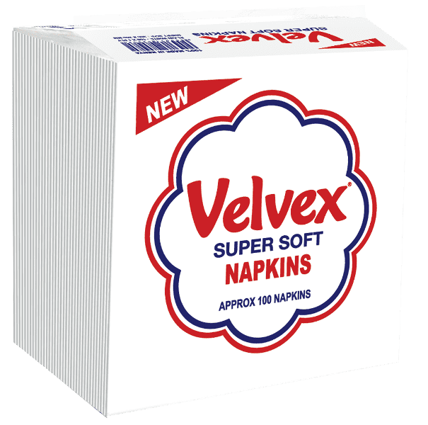 Velvex Premium Serviettes White 100 Sheets