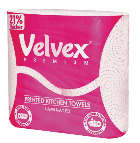 Velvex Premium Kitchen Towel Pink Singles Bales