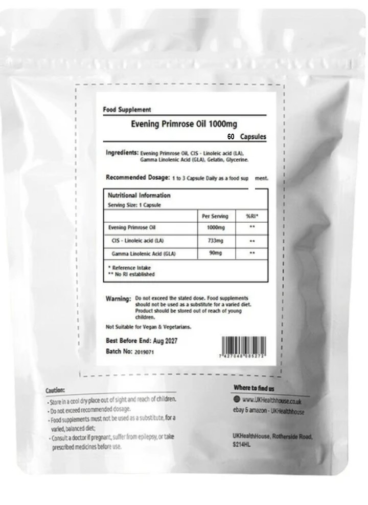 Evening primrose oil Capsules (60s) 1000mg