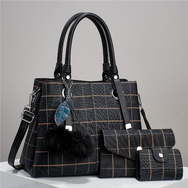 3 IN 1 LADIES FASHIO CLASSY HANDBAG-BLACK