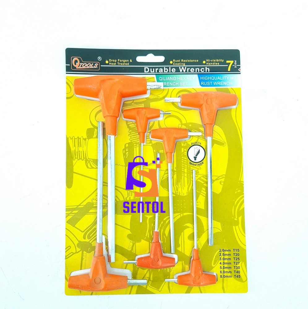 7PCS T Handle Allen Keys Hex Wrench Set 2, 2.5, 3, 4, 5, 6, 8mm