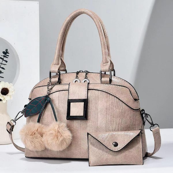 NEW DESIGN BEAUTIFUL  2 IN 1 WOMEN HANDBAG-BAIGE