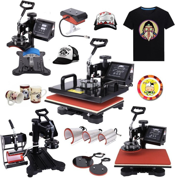 10 in 1 Multifunctional Heat Press Machine for T-Shirts Mugs Hats Caps Sublimation Transfer Digital LCD Display