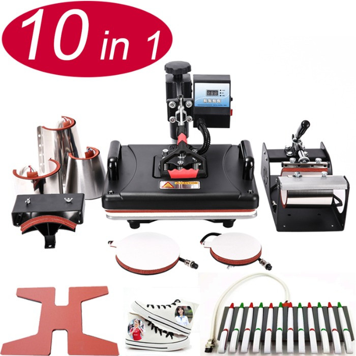 10 IN 1 SINGLE DISPLAY COMBO HEAT PRESS MACHINE