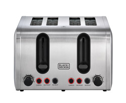 BLACK+DECKER ET444-B5 4 Slice Parallel Slot Toaster - Stainless Steel