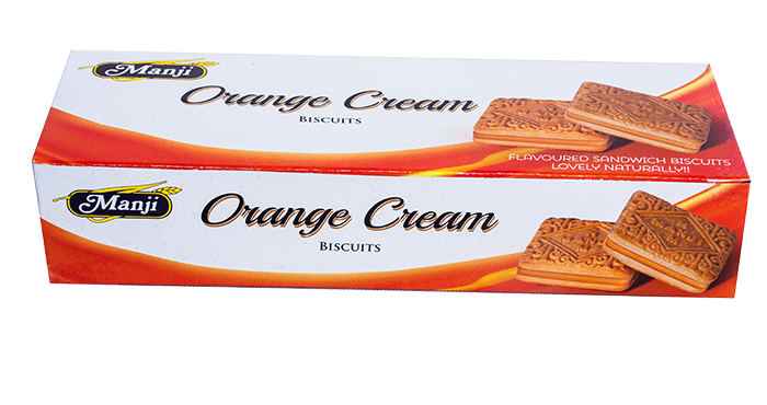 Manji Sandwich Cream Biscuits - Orange Cream 160g