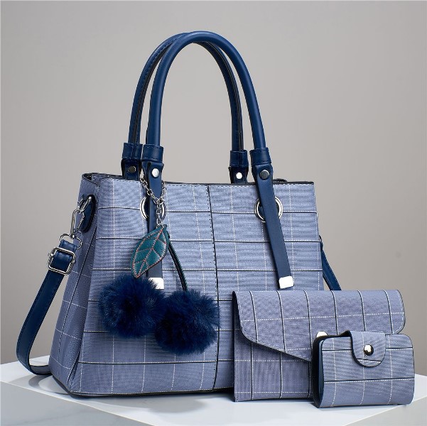 3 IN 1 DESIGNER AND SPACIOUS WOMEN HANDBAG-BLUE