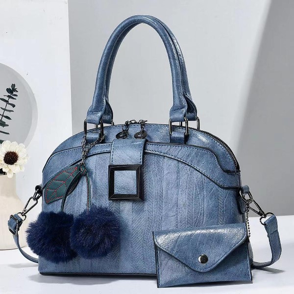 LADIES FASHIONABLE 2 IN 1 HANDBAG-BLUE