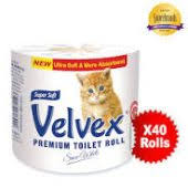 Velvex Toilet Tissue White 40s Wrapped