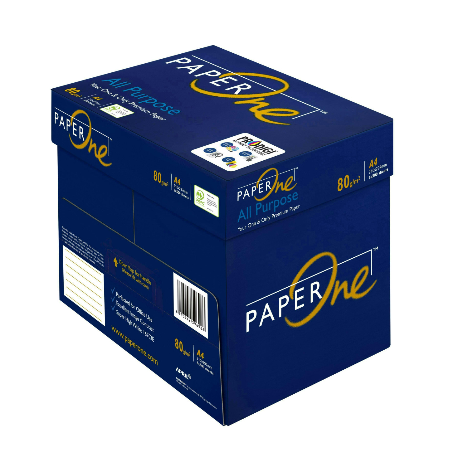 PaperOne™ All Purpose Premium Copy Paper, 80 GSM, A4 Size, 5 reams per Carton Box