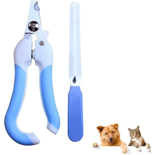 Pet Nail Clipper And Trimmer- Suitable For Medium To Large Dogs & Cats - Bonus! Free Nail File(blue & pink)