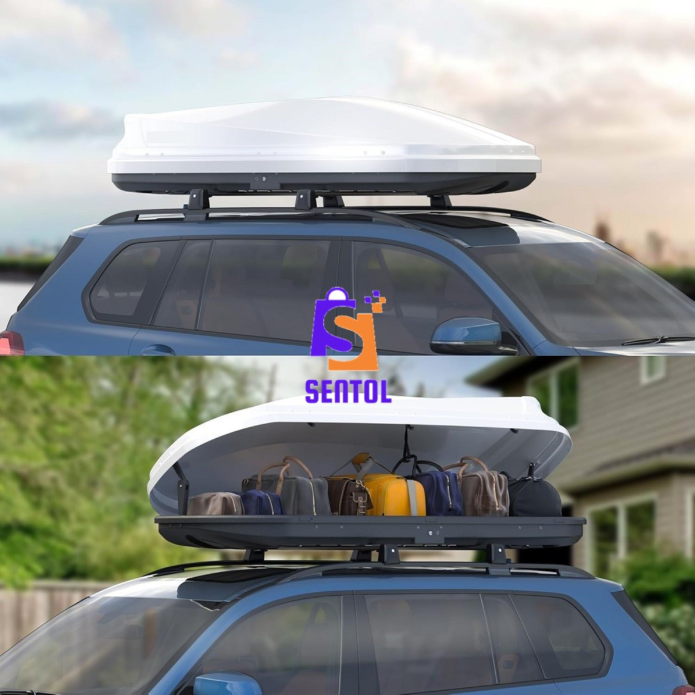 580L Car Rooftop Cargo Carrier Box,White