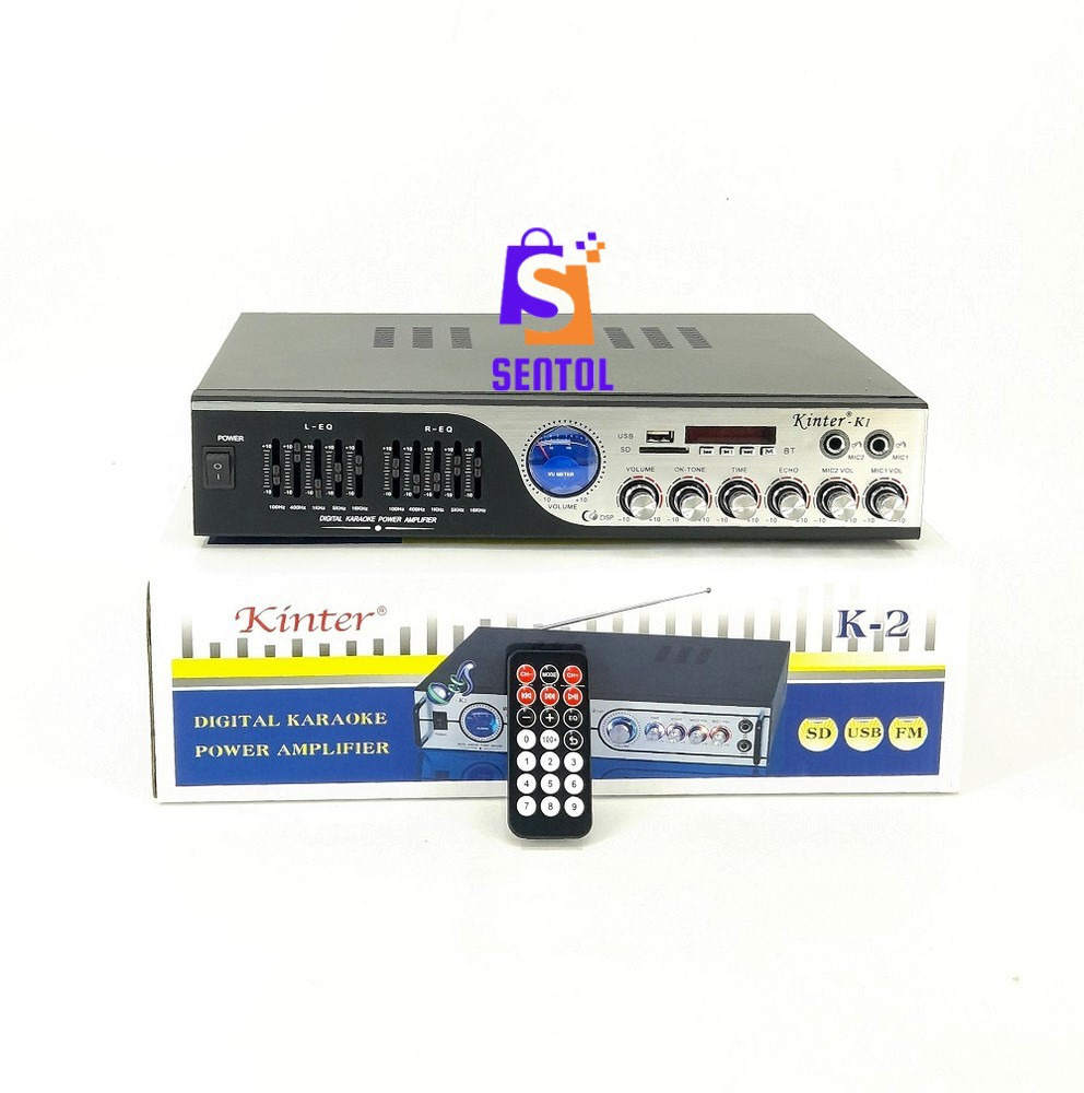 Kinter K1 Two Mic Input BlueTooth Stereo Audio Amplifier