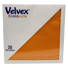 Velvex Deep Colour Papaya Orange Serviettes 38cm