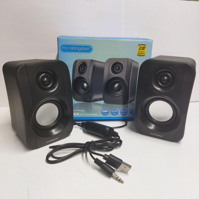 Microkingdom R16 Wired Desktop Speakers (ALL BLACK)