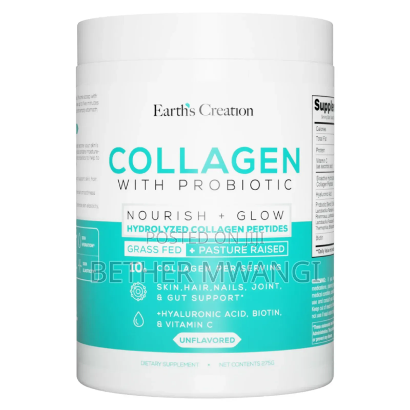 Earth's Creation Hydrolyzed Collagen Peptides + Probiotics