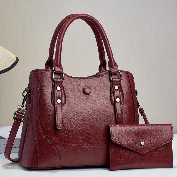 CLASSIC FASHIONABLE 2 IN 1LADIES HANDBAG MAROON