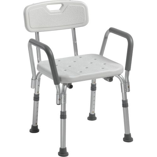Adjustable Shower Chair with Back and Padded Arms