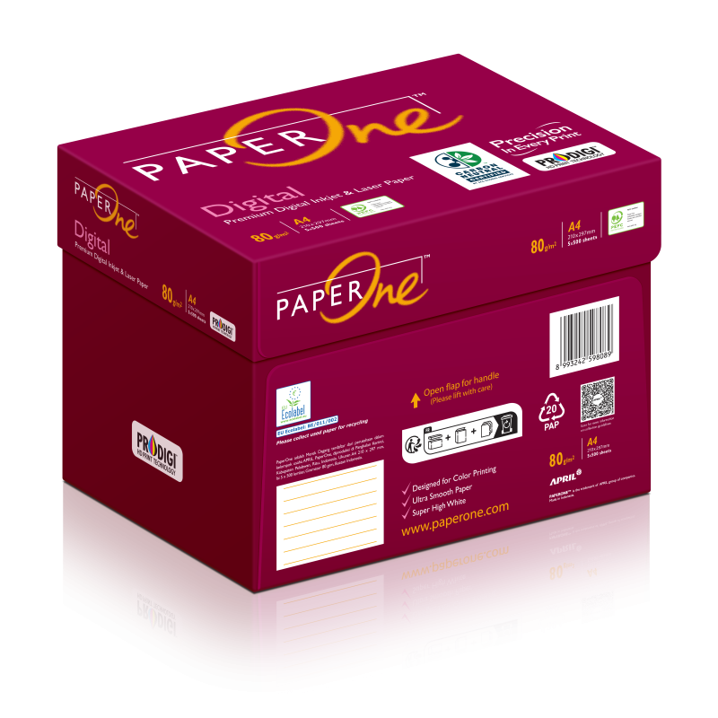 PaperOne™ Digital Carbon Neutral Premium Copy Paper, 80 GSM, A4 Size, 5 reams per Carton Box