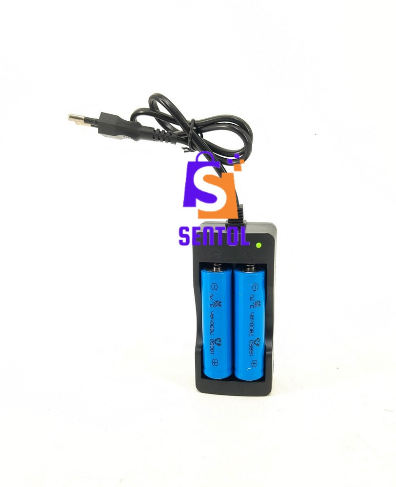 18650 Battery Dual Intelligent Rapid Charger with Two 18650 Batteries