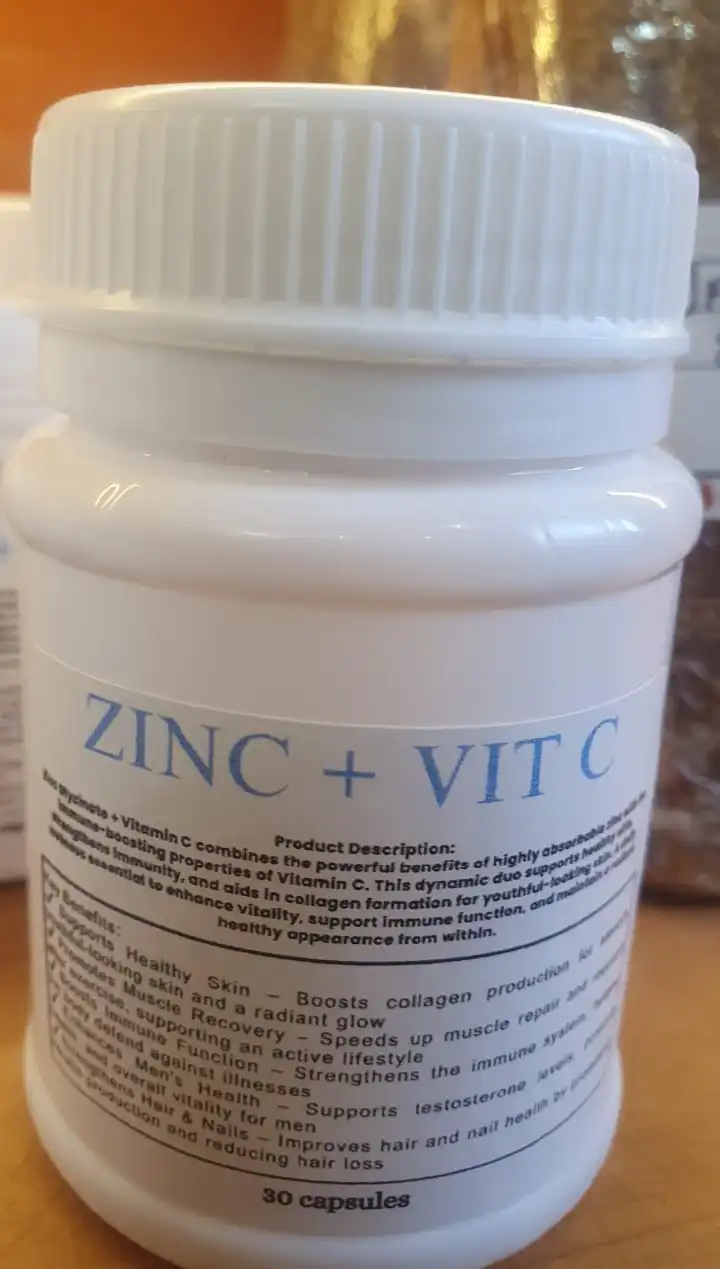 Zinc and Vitamin C suppliments - 30 capsules.