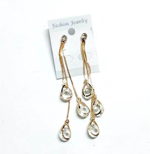 Womens Crystal Gold Tone Earrings