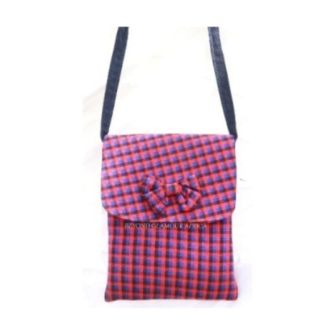 Ladies Pink Maasai jute sling bag