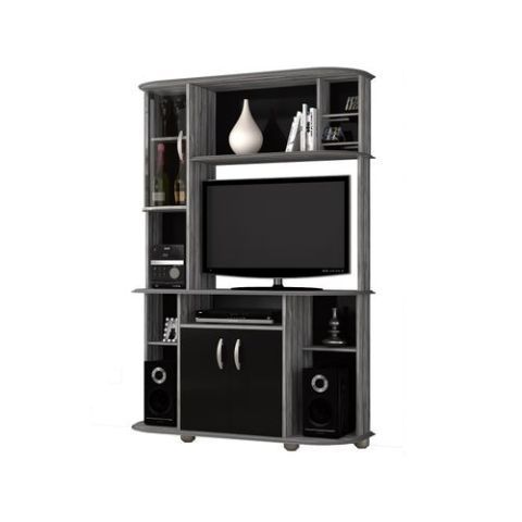 DJ Moveis TV WALL UNIT LISBOA - For Upto 40'' TV - Etna Vittro / Black