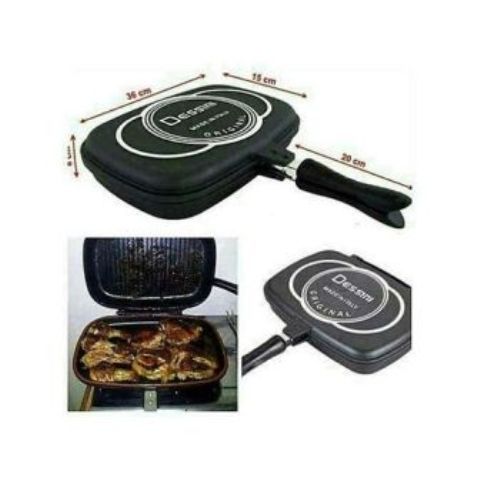 Dessini Double Grill Non-stick Pressure Pan 36cm - Black