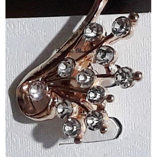 Ladies Gold Tone Crystal Brooch