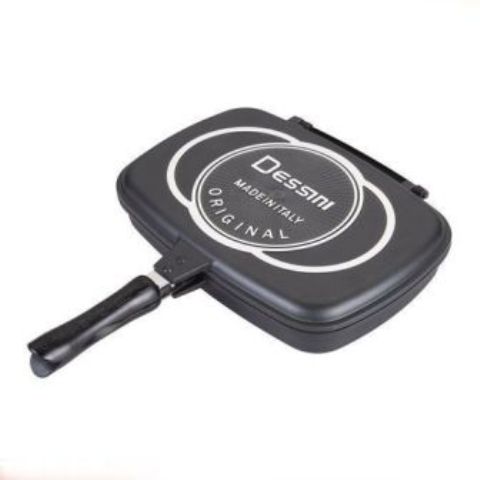 Dessini 40 Cm Double Sided Grill Non-stick Pressure Pan - Black
