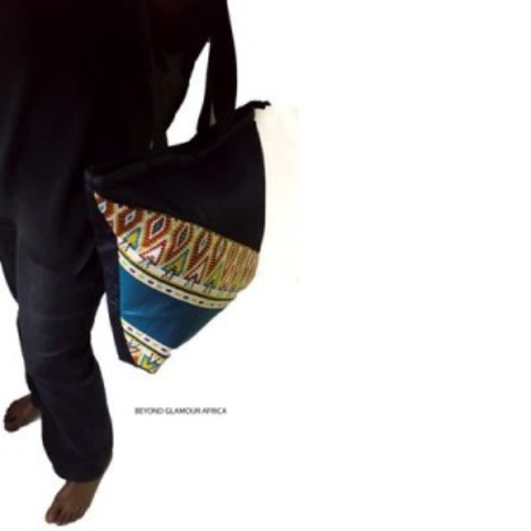 Ladies Blue Ankara Denim Bag