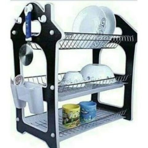 Dish Rack 3 Tier + Drain Board