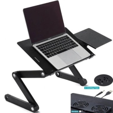 Cooling Pad Aluminum Cooling Laptop Stand Fan Cooler 5 Fans LED Holder