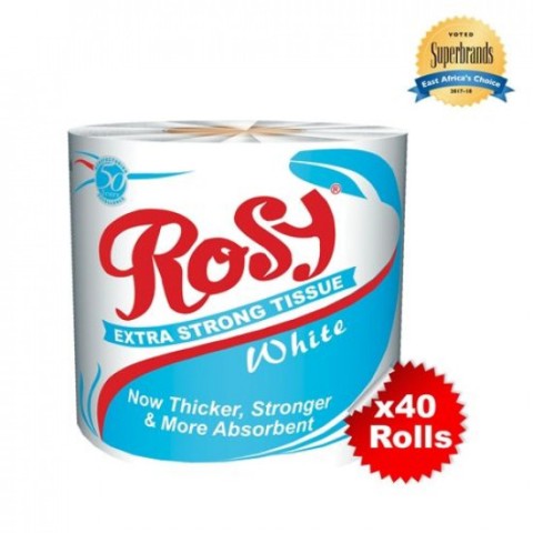 Rosy 2 Ply Wrapped White Toilet Tissue -1 X 40 Rolls In A Bale