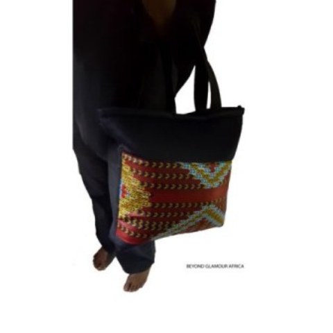 Ladies Patterned  ankara denim bag